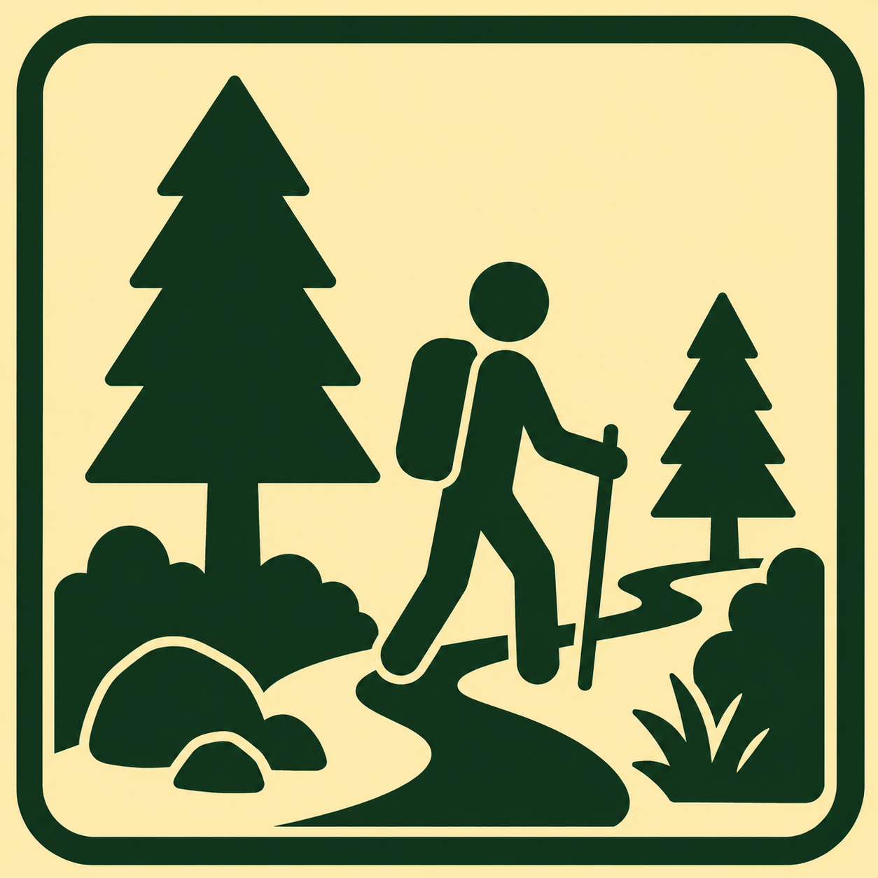 Hiker staying alert while traveling through mountain lion habitat
