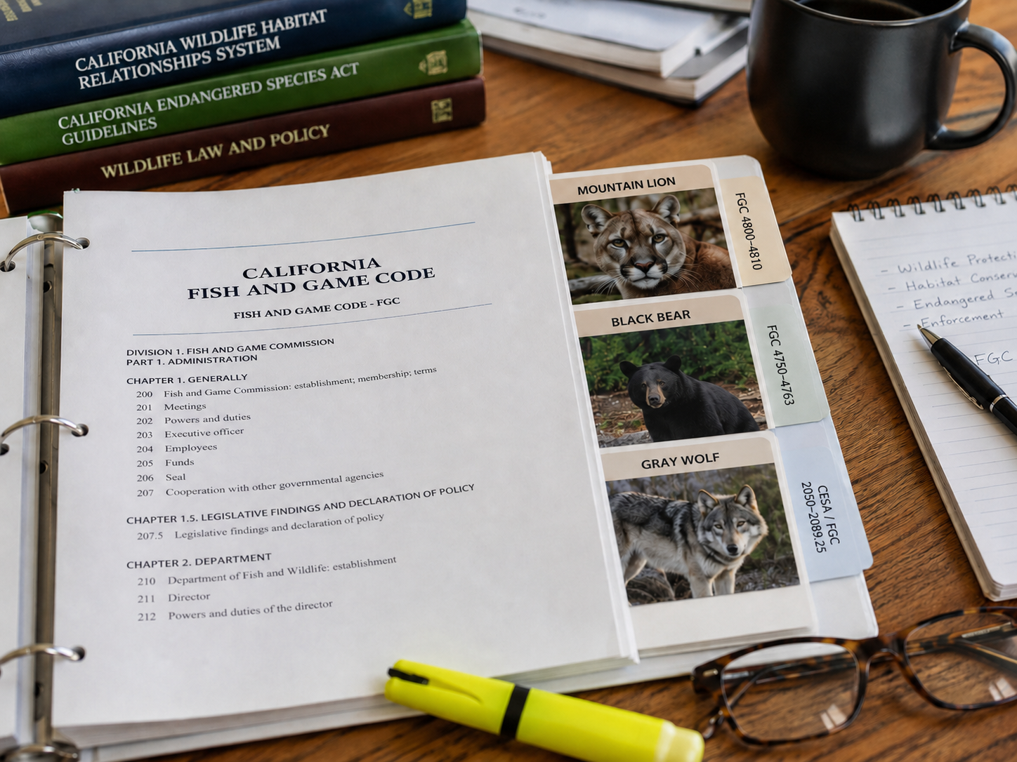 California Fish and Game Code reference materials for carnivore laws